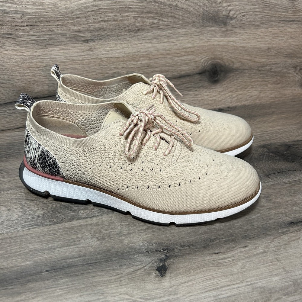 Cole Haan ZeroGrand Global Trainer Womens Size 7.5 B Beige Knit Shoes W18214